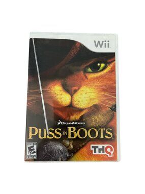 Puss in Boots (Nintendo Wii, 2011) Complete w/ Case & Manual – THQ – DreamWorks